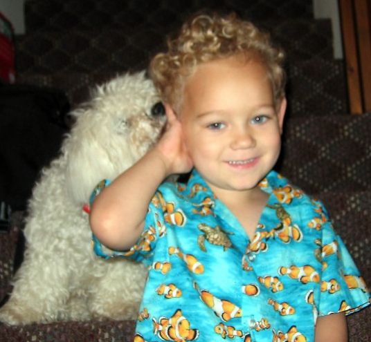 boy and dog