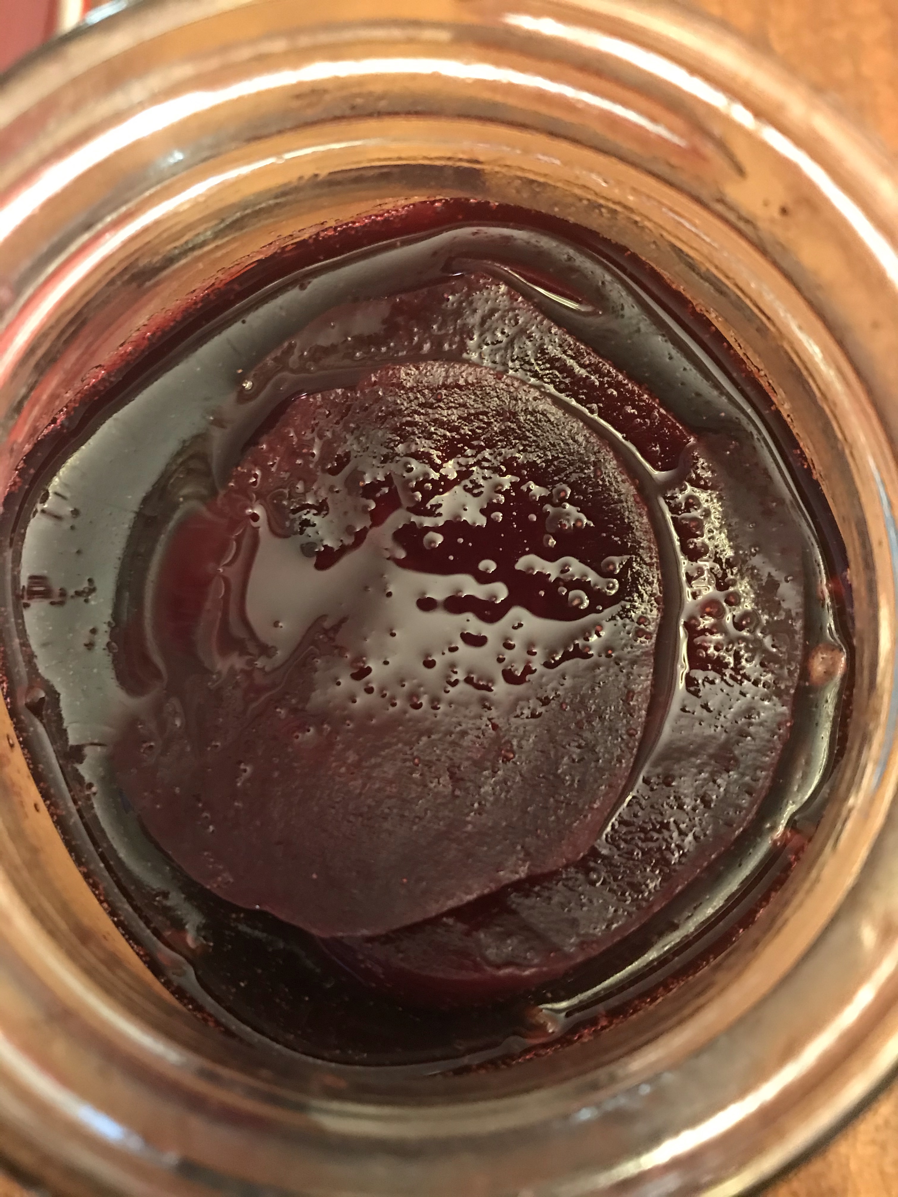 picked beets from a bird's eye view